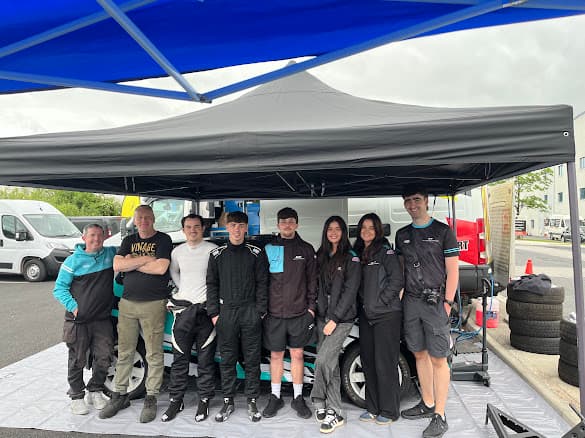 The full Gilligan Motorsport crew in the service park at the Circuit of Munster 2026