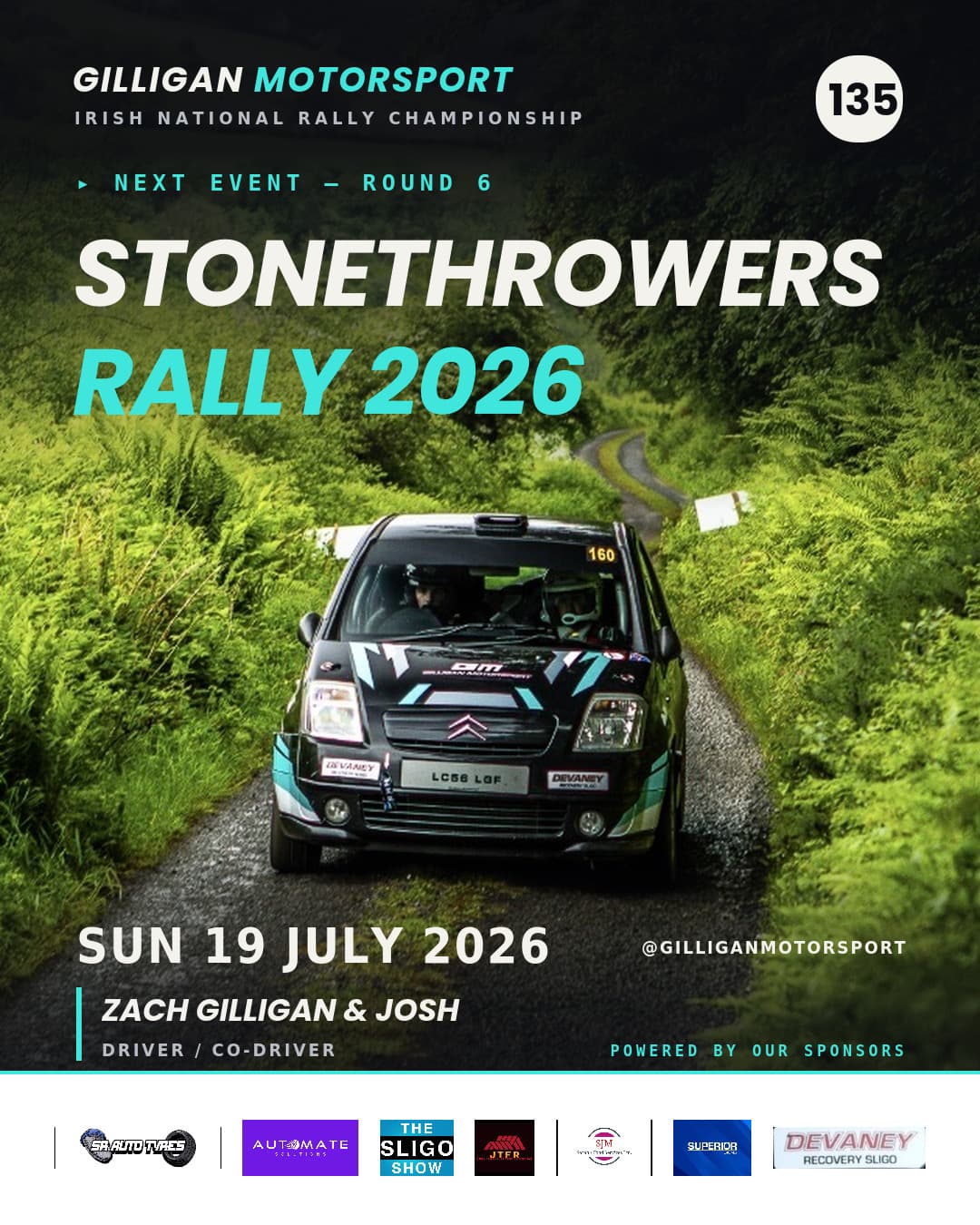 Round 6 next: Stonethrowers Rally, 19 July